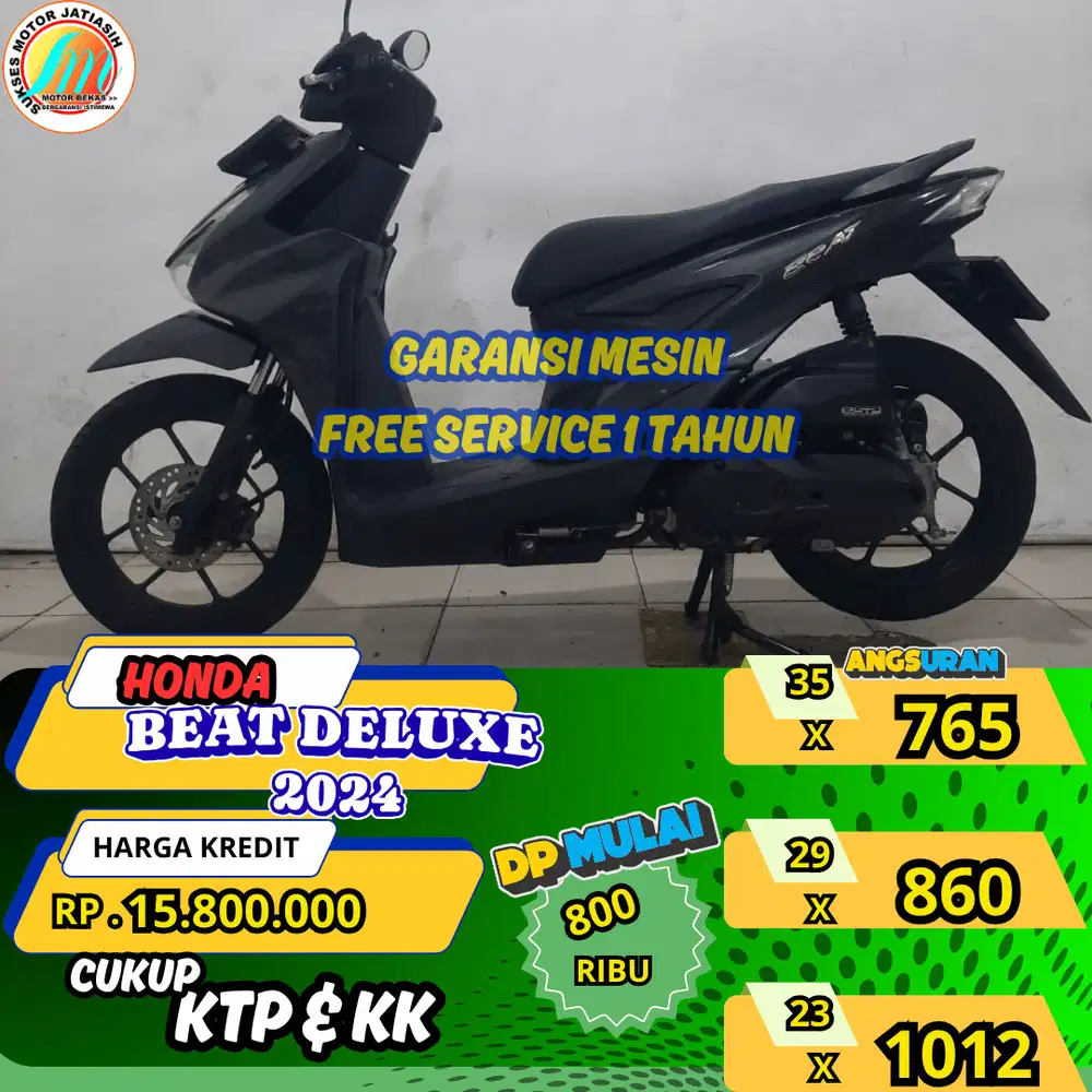 HONDA BEAT DELUXE 2024  DP &ANGSURAN TERMURAH SYRT KTP&KK(SUKSESMOTOR)