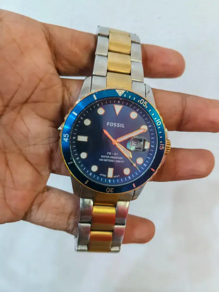 Jam tangan fossil blue dives original