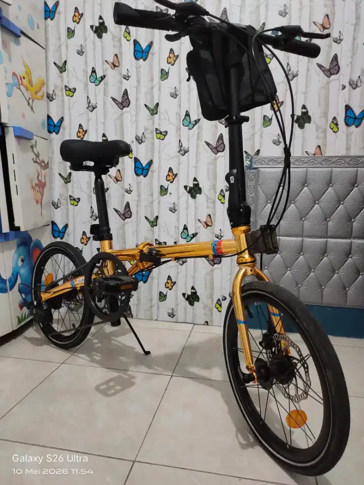 Sepeda Lipat Element Troy Chrome Gold Like New