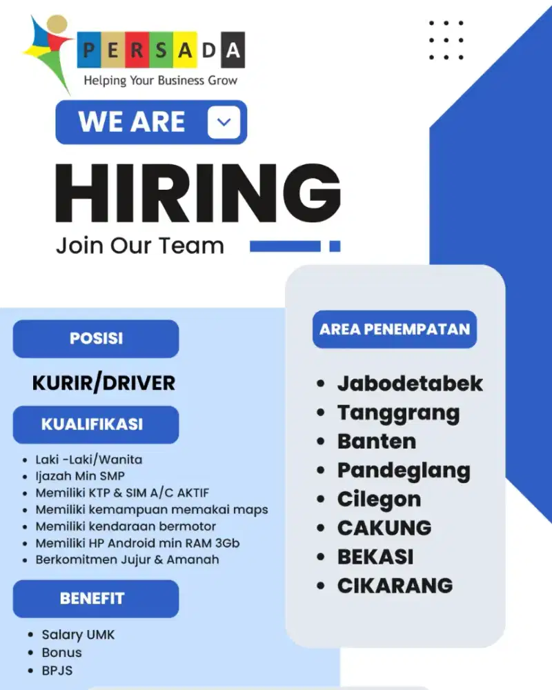 DI BUTUHKAN KANDIDAT DRIVER/ KURIR