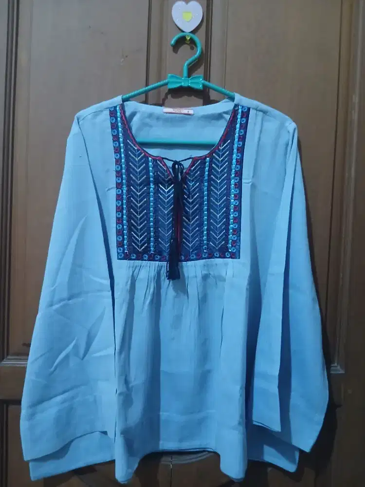 Blouse Rodeo bordir etnik- Blue