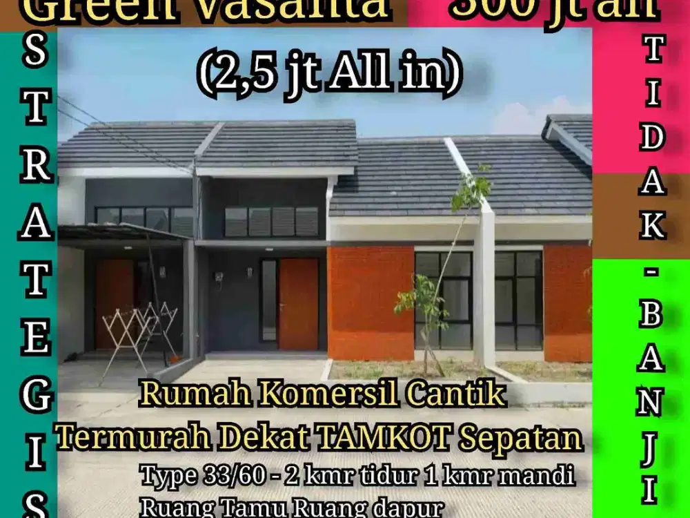 Rumah Komersil Angsuran Subsidi, Flat Sampai Lunas.