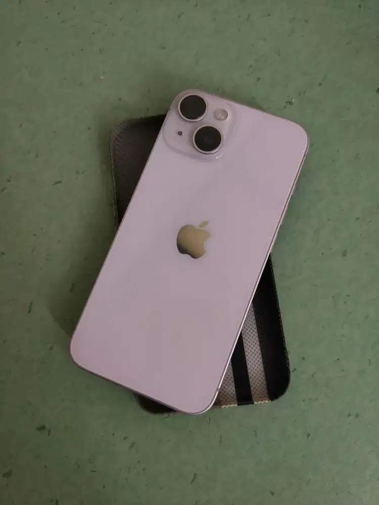 Tt bt iphone 14 purple fullset mulus like new 128gb inter all op