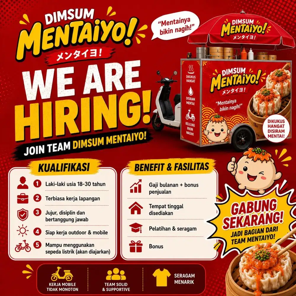 Lowongan Kerja Dimsum Mentaiyo!