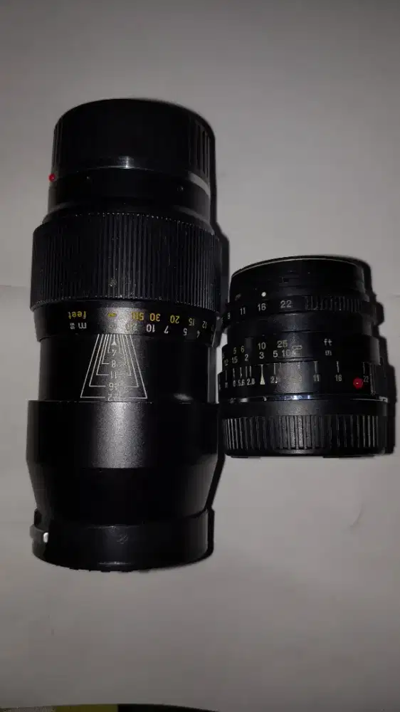 JUAL BUNDLING LENSA ANALOG LEITZ 135mm DAN LENSA MINOLTA 28mm