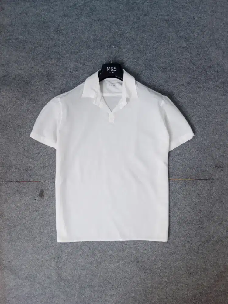 Kemeja linen open collar MODE size L