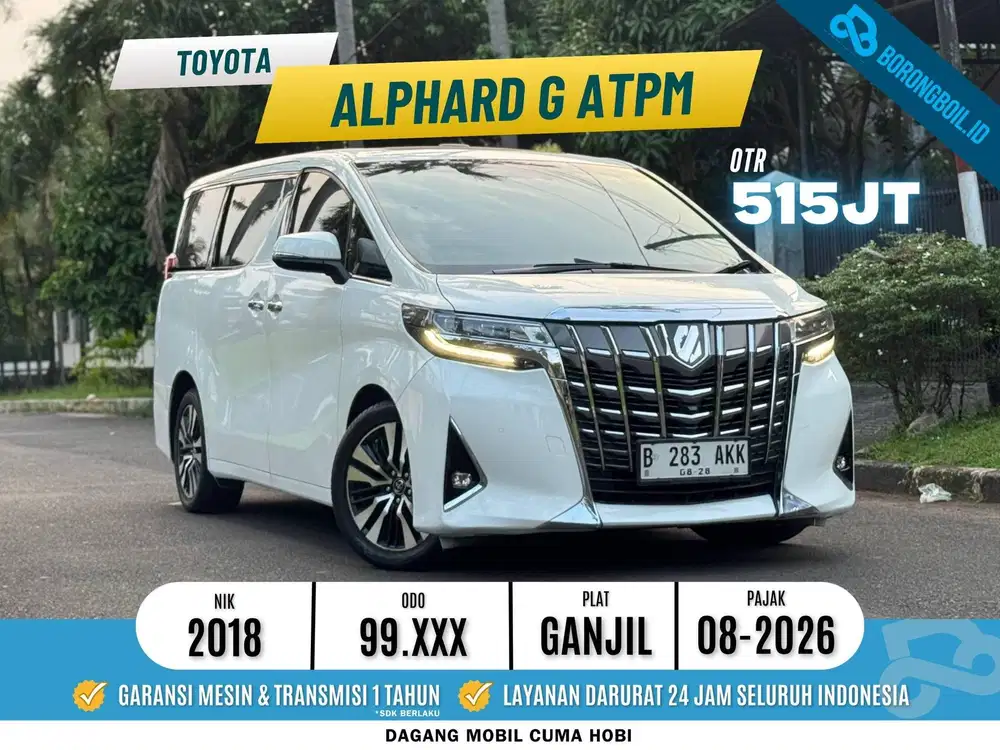 TOYOTA ALPHARD G ATPM 2018 PUTIH FULLSET LOW KM ISTIMEWA TERMURAH
