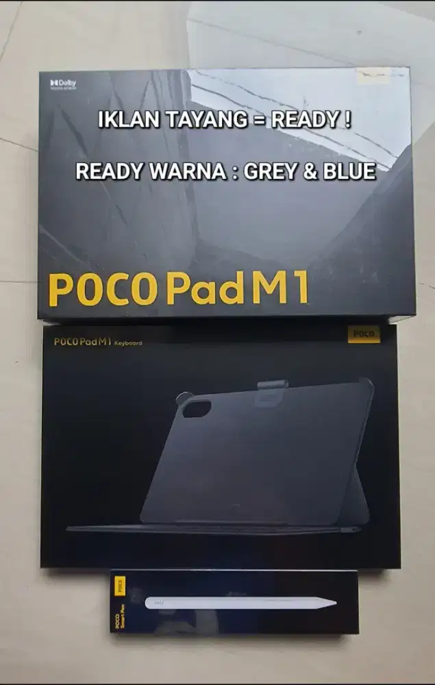 POCO PAD M1 8/256 GB FULL SET WARNA : GREY DAN BLUE