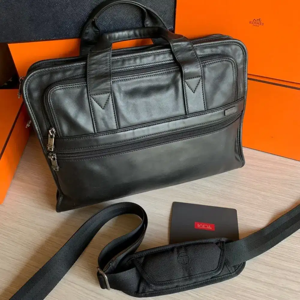 Tumi Alpha Nappa leather briefcase laptop bag tas kulit original