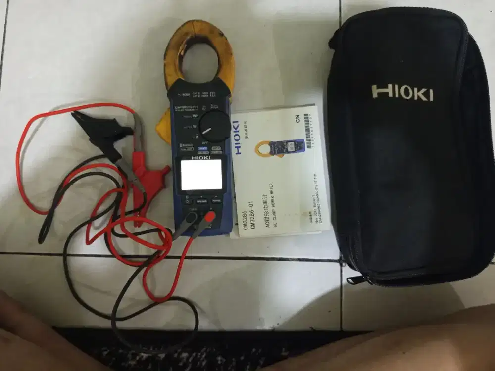 Clamp Amper merk hioki komplit tas kabel buku panduan hioki