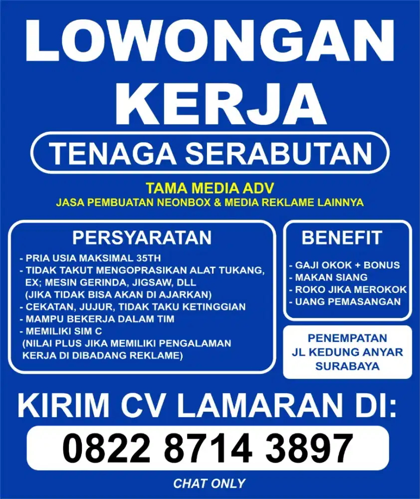 Dicari TENAGA SERABUTAN
