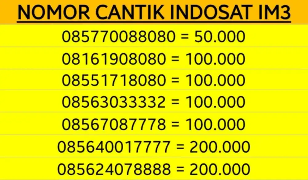 Nomor Cantik Indosat