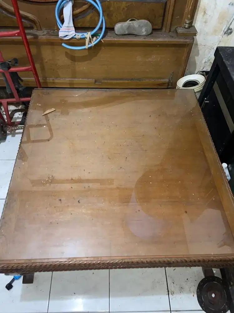 Meja Kayu jati Asli ukuran (1x1)