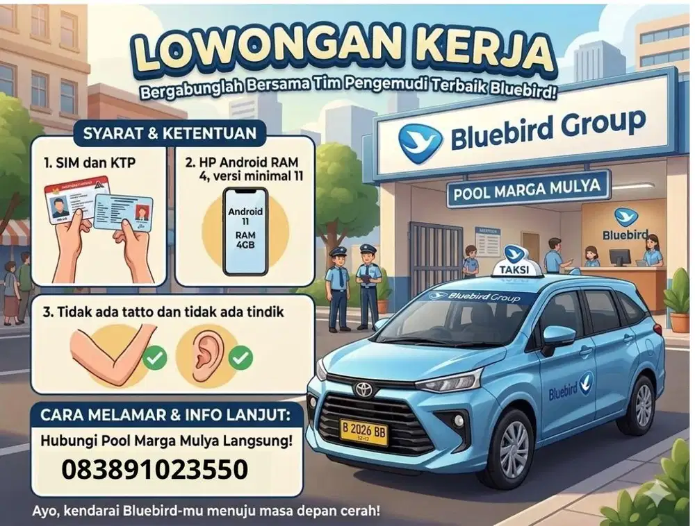 Dicari cepat driver untuk bluebird pool marga mulya bekasi