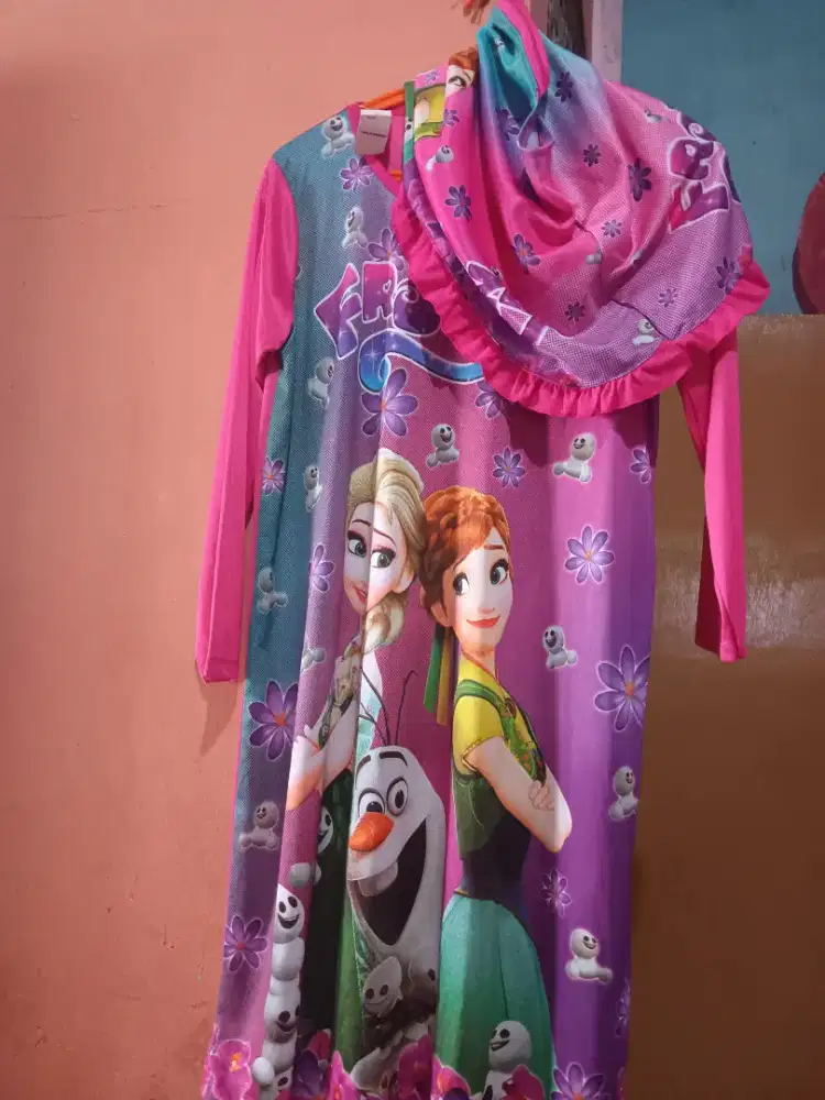 Baju muslim anak2 motif frozen