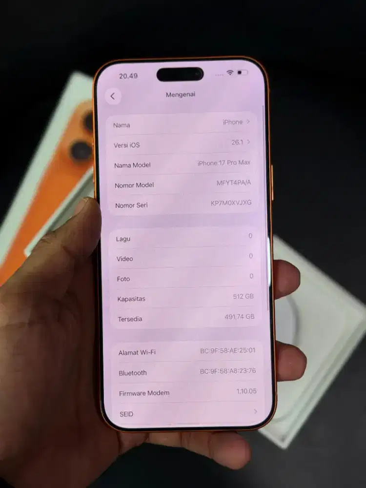 iPhone 17 promax 512GB orange ex iBox