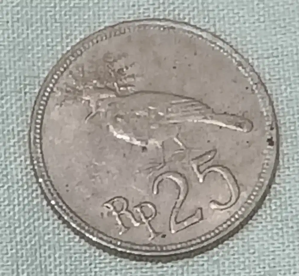 Koin kuno Rp 25 th1971 edisi Gelatik kecil simpanan