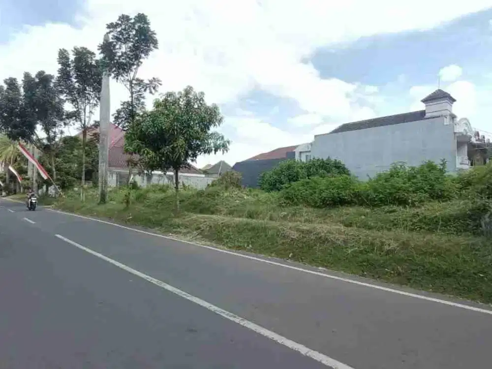 tanah bagus buat segala usaha di jalan raya depan perumahan elite permata jingga suhat dekat green orchid dan arah candi panggung bagus buat kos elite, guest house, mini hotel dan restoran