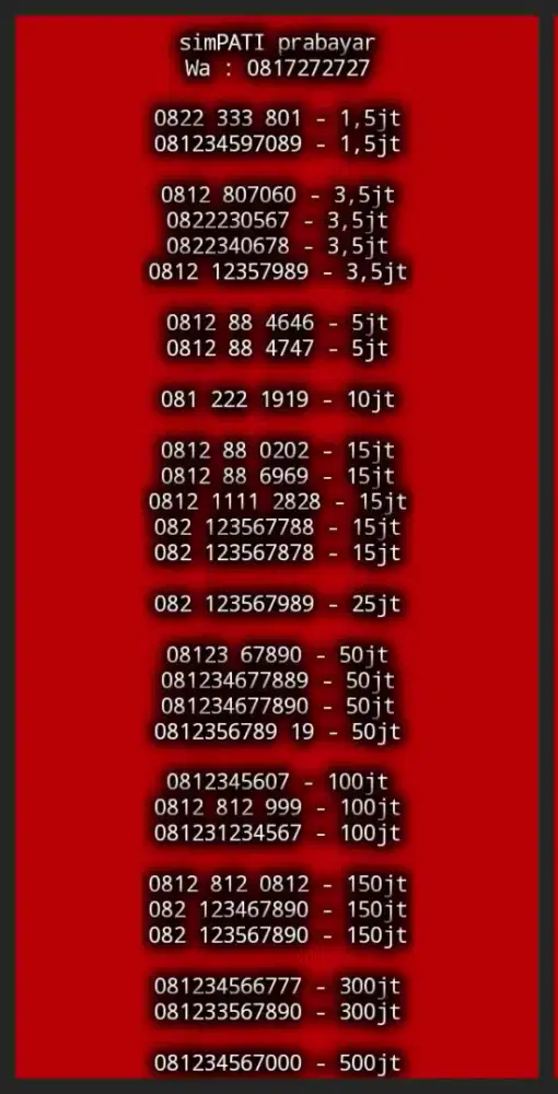 NOMOR CANTIK SIMPATI