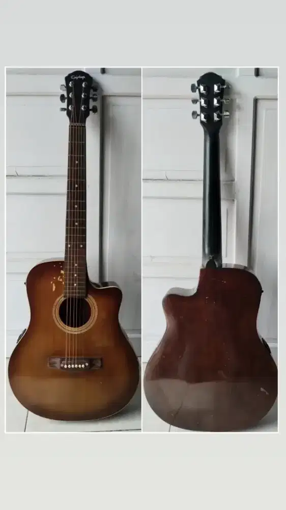 gitar akustik epiphone custom lws mantap byk bonus siap pakai nett