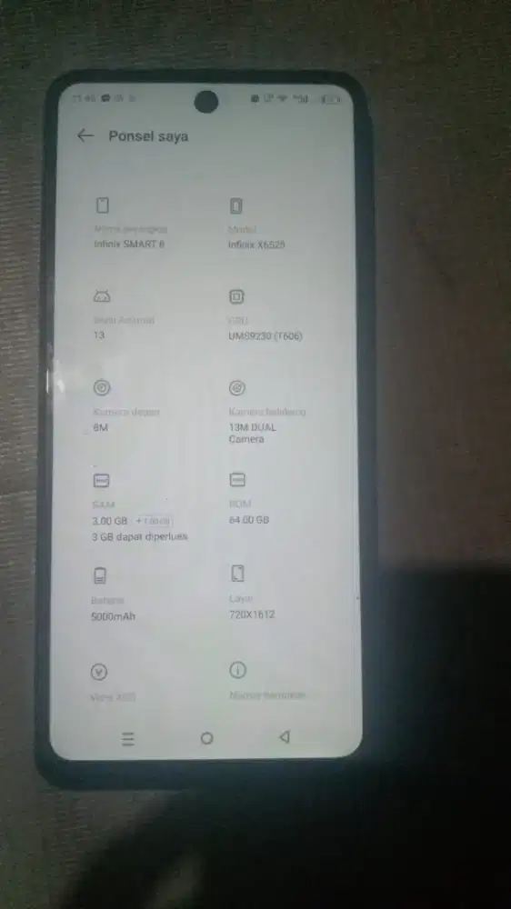 Di jual hp Infinix smart 8 lengkap,area banjarmasin