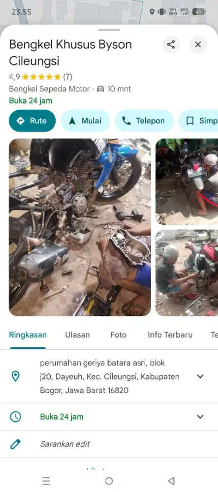 Bengkel motor panggilan 24 jam