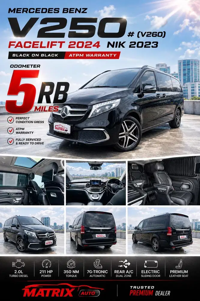 mercedes benz v250 2023! facelift 2024!v260! mercy v250!antik atom