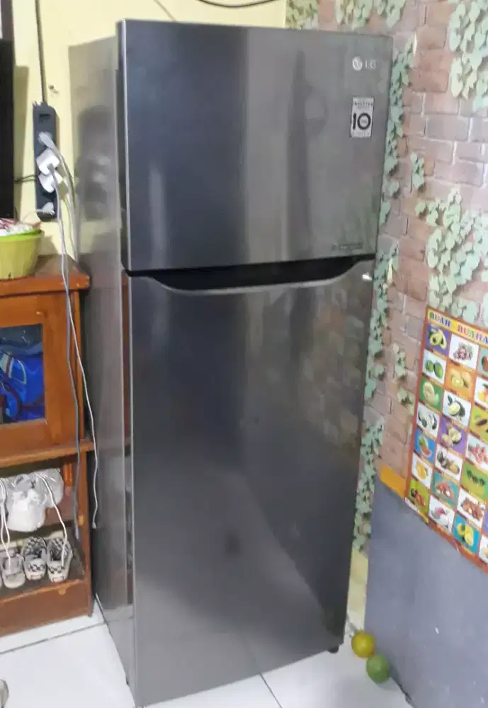 kulkas INVERTER 2 PINTU LG masih normal banget super beku