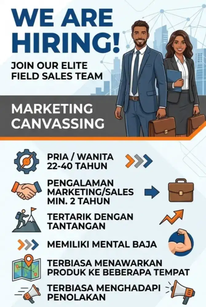 Dibuka Lowongan kerja marketing canvasing