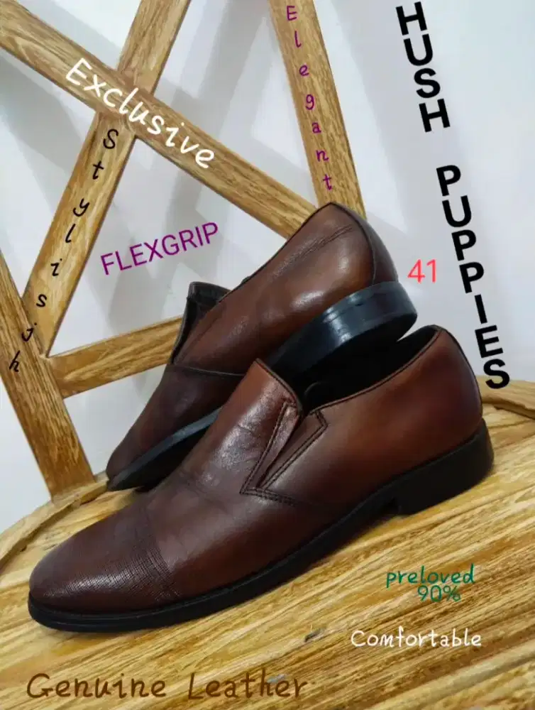 Hush Puppies 41, Asli KuliT, Elegan, Eksklusif, Cakep, Nyaman