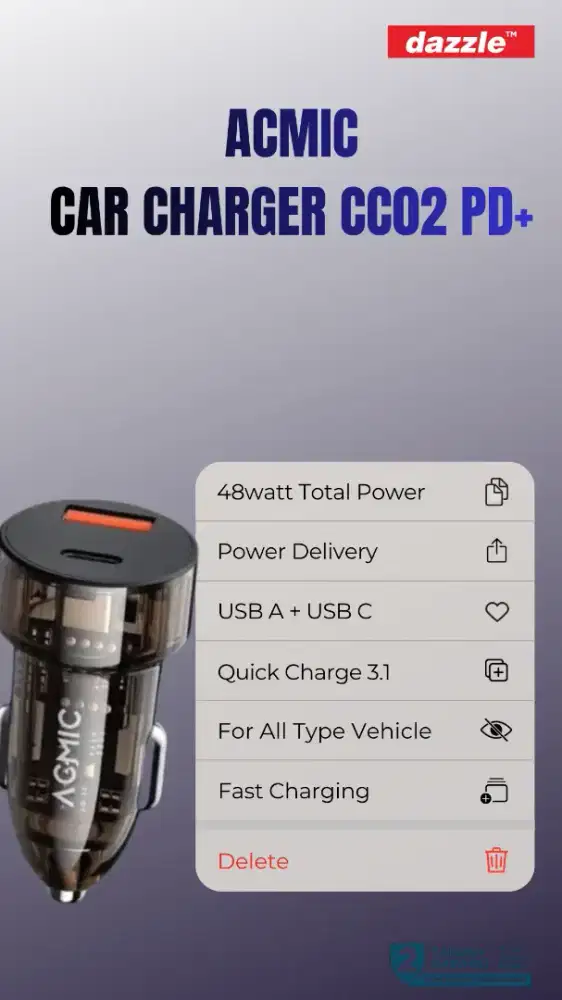 Acmic Saver Car Charger CC02 PD+