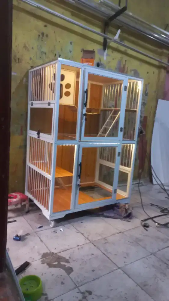Kandang Kucing 2 Pintu Tingkat Playground