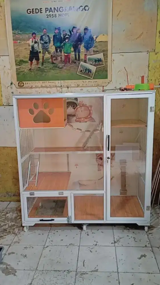 Kandang Kucing Besar 1  Pintu Kaca Playground