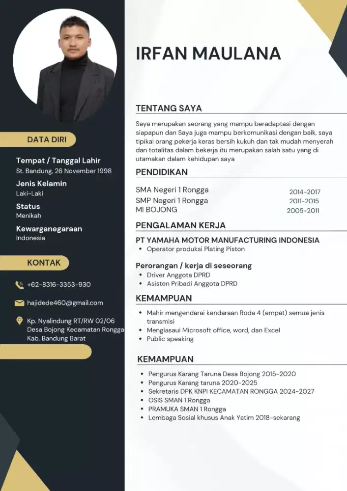 Asistant, driver, staf admin,