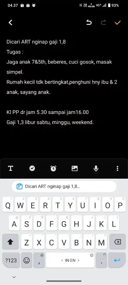 Butuh ART cepat