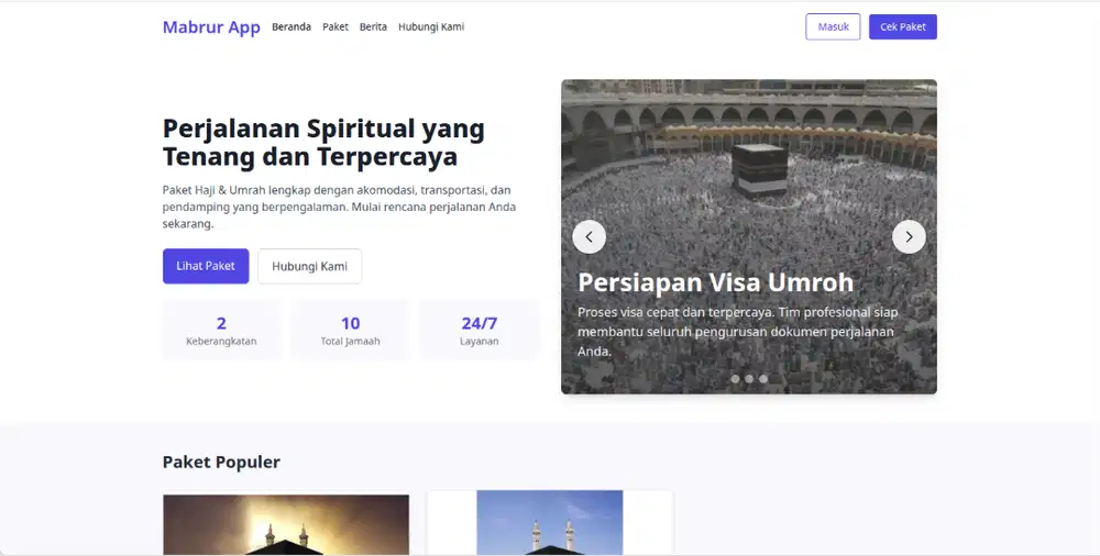 Website Sistem Informasi Umroh dan Haji Siap Pakai