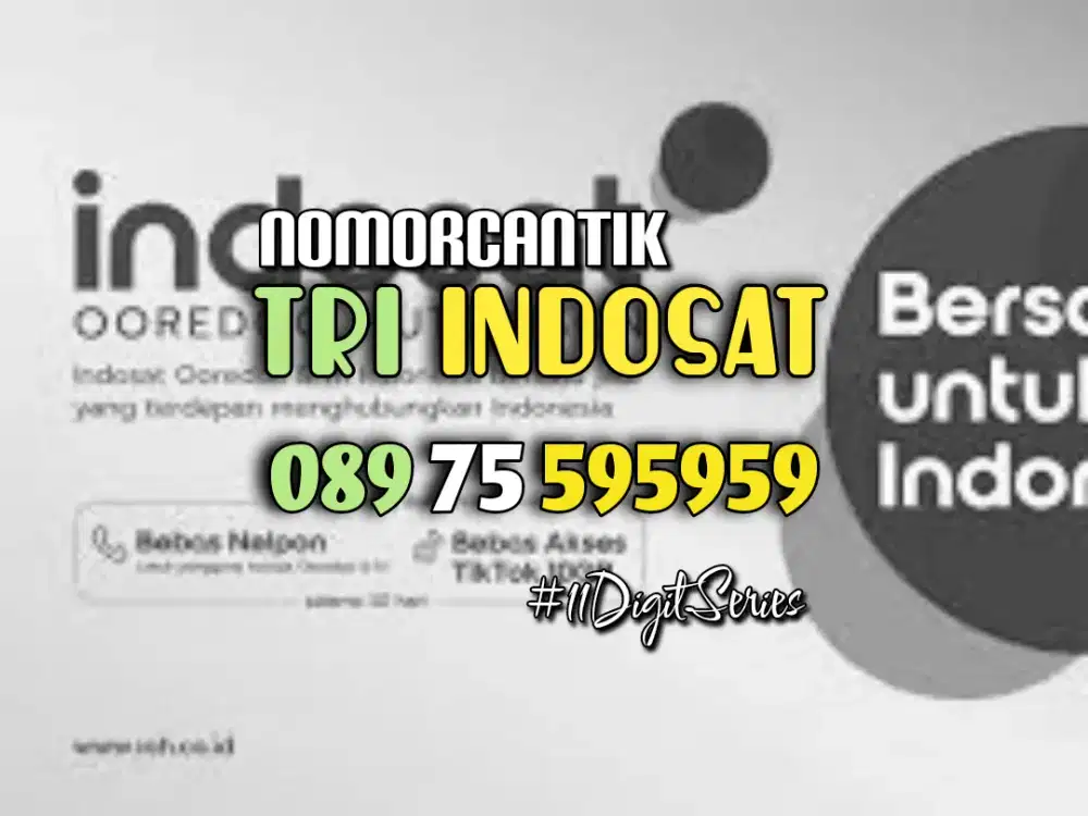 (bisa COD) Nomor CANTIK kartu TRI INDOSAT HOKI TRIPLE AB 595959 #01