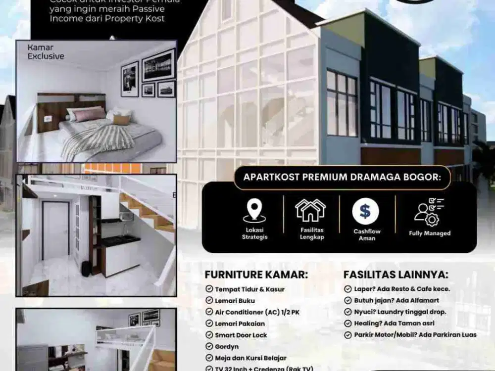 JUAL KAMAR KOSAN DEKAT UNIVERSITAS IPB BOGOR,FULL FURNITURE & SEWA TINGGI