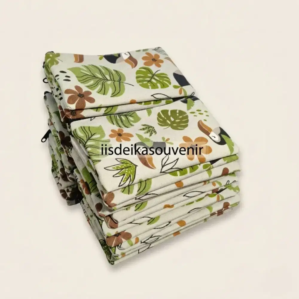 Pouch Kanvas Ukuran 18x10 Jahitan Rapi Cocok Untuk Kosmetik dll