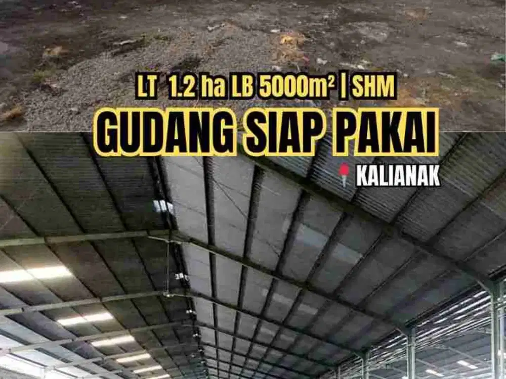 DIJUAL GUDANG SIAP PAKAI KALIANAK DEKAT MARGOMULYO LUAS 1 HEKTAR LEBIH