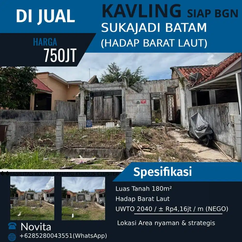 1 Kavling Siap Bangun, SUKAJADI Batam..