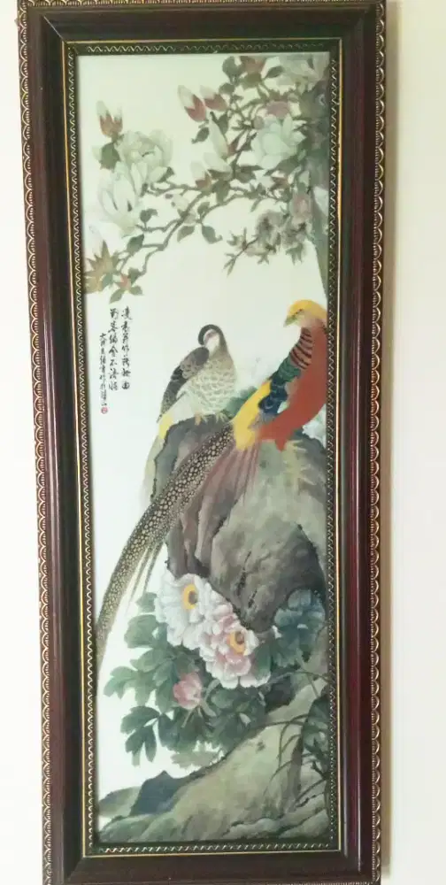 Lukisan Burung Keramik (Porcelain)