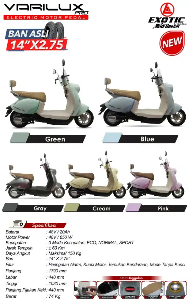 Jual sepeda listrik vairlux  cash/credit