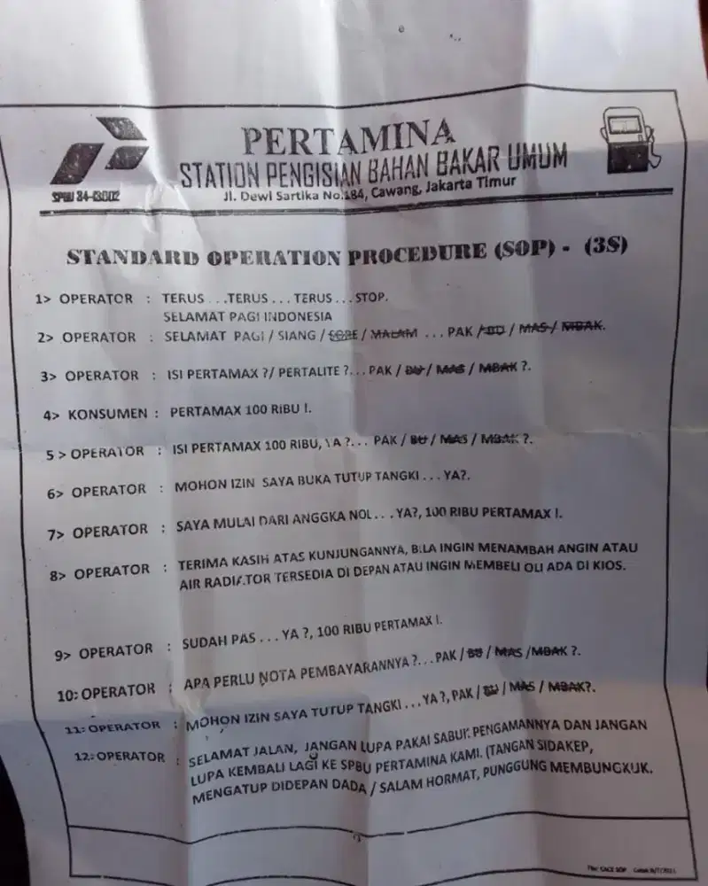 Mencari pekerjaan untuk cowo sebagai operator spbu