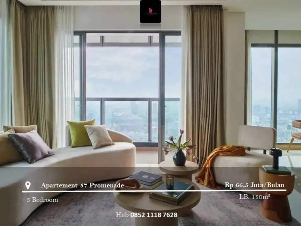 Disewakan Apartement 57 Promenade High Floor 3BR Full Furnished
