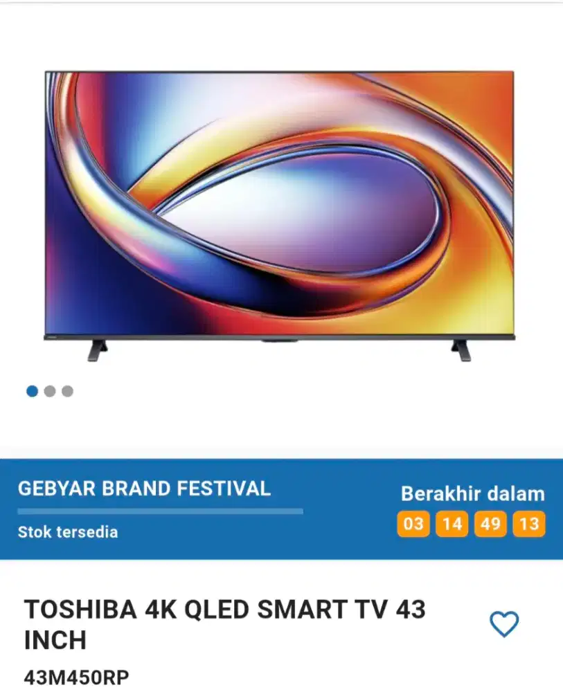 TOSHIBA 4K QLED SMART TV 43 INCH