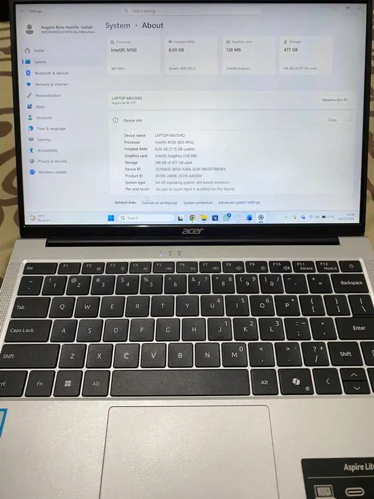 Laptop Acer Aspire Lite 14 8/512