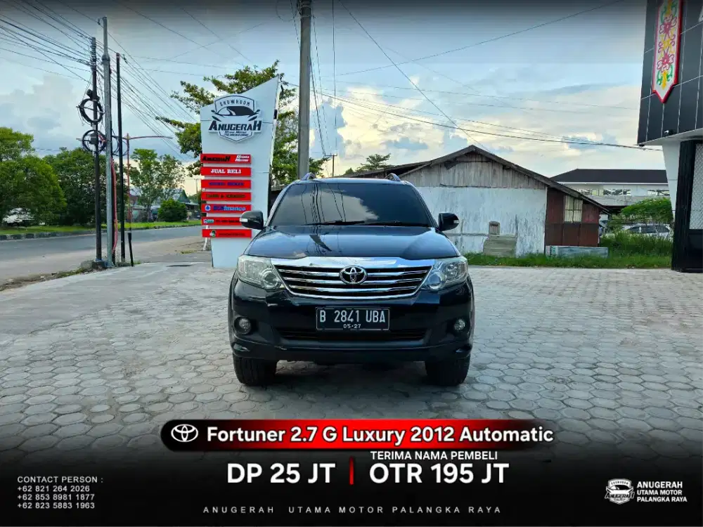 Dp 20jt Fortuner 2.7 G Luxury AT 2012 Terima Nama Pembeli