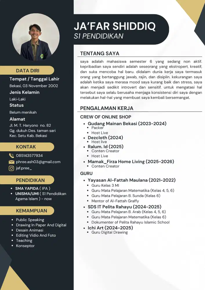 Cari pekerjaan dalam bidang Host live, konten kreator, atau Guru