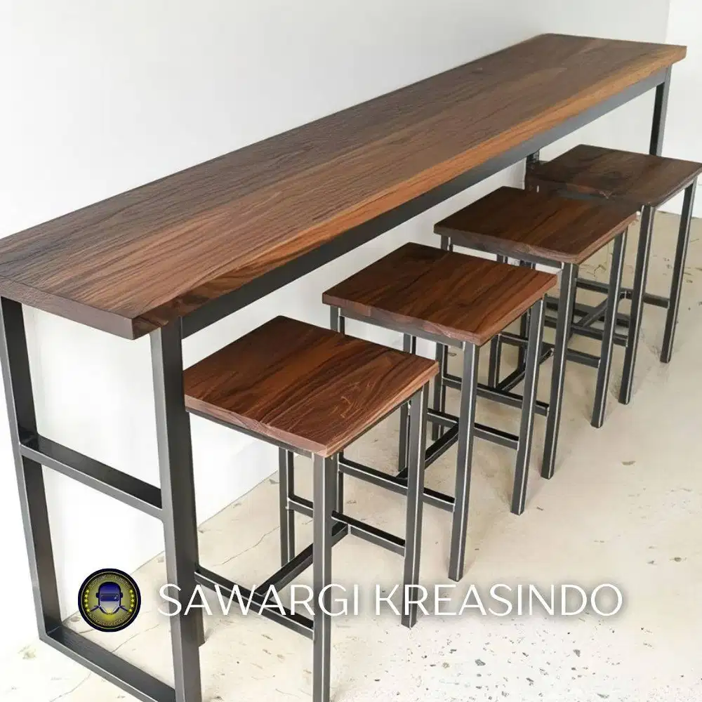 Produksi set meja makan dan kursi cafe tempat usaha kantin kedai dll